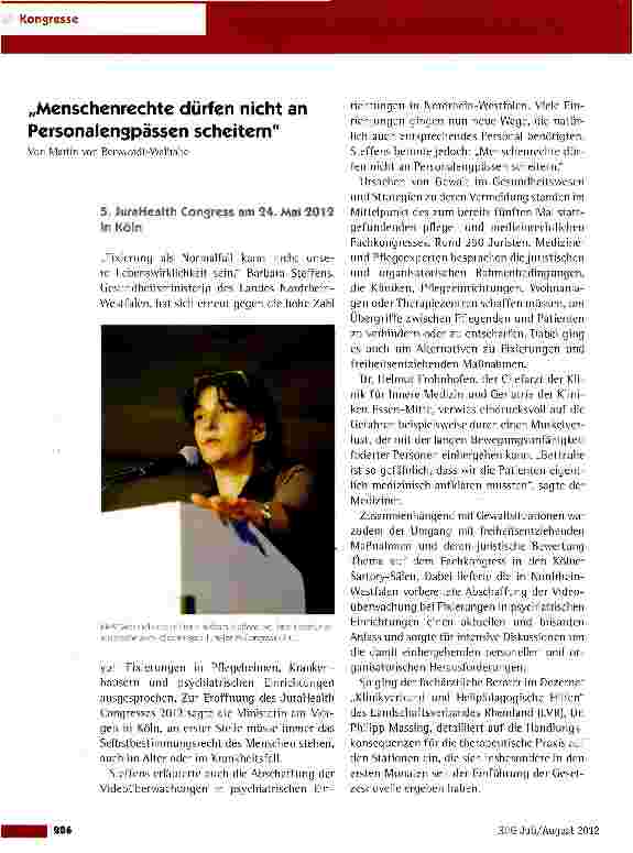 Vorschauseite 1: „Menschenrechte dürfen nicht an Personalengpässen scheitern
