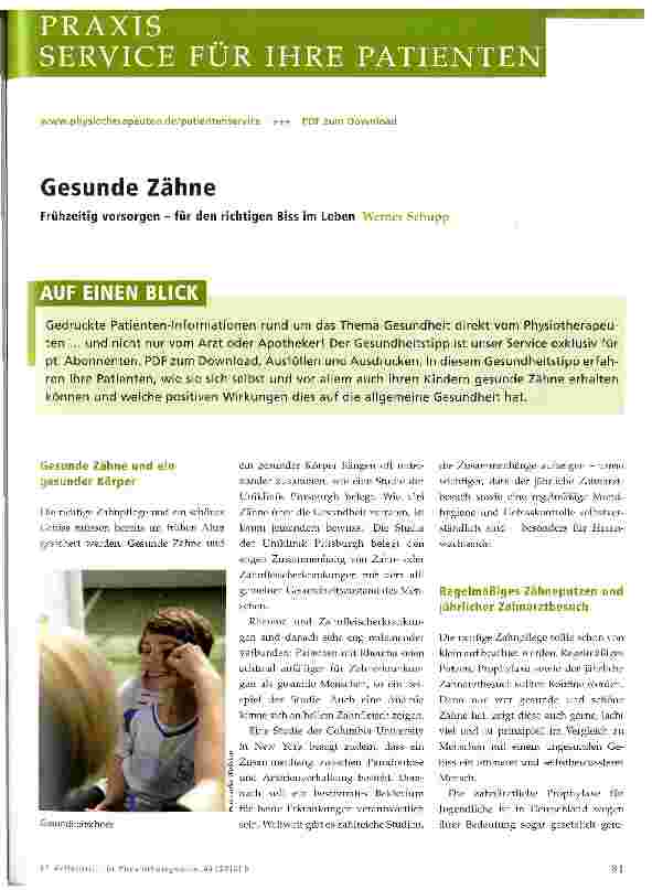 Vorschauseite 1: Gesunde Zähne