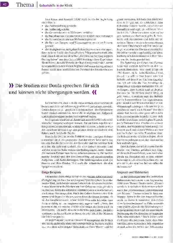 Vorschauseite 2: Hebammen und Doulas Ein gemeinsames Ziel