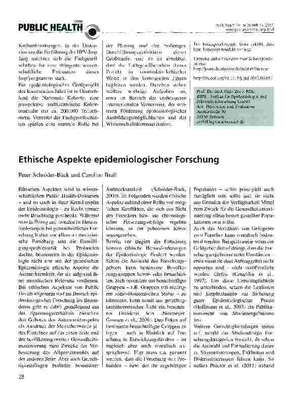 Vorschauseite 2: Epidemiologische Fachgesellschaften in Deutschland