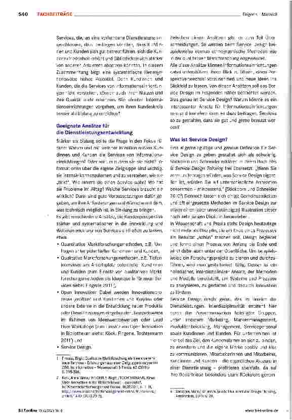 Vorschauseite 2: Service Design: Eine Methode zur Neuund Weiterentwicklung von Bibliotheksdienstleistungen?