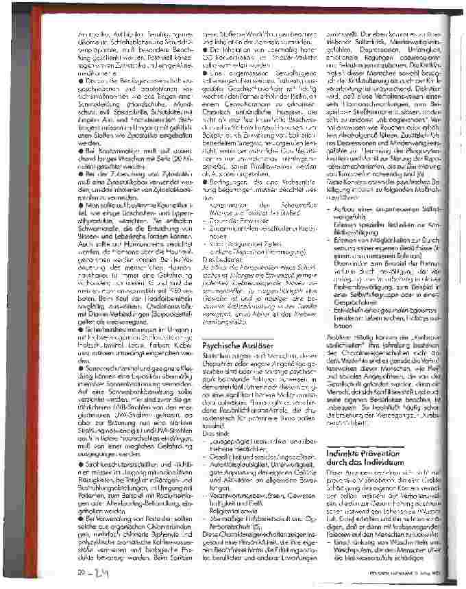 Vorschauseite 3: Überlegungen zur Prävention in der Onkologie 1. Teil