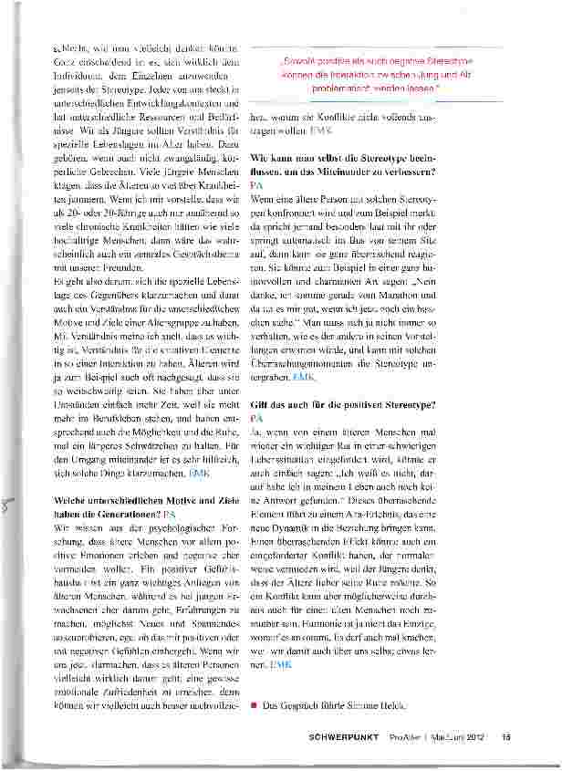 Vorschauseite 4: „Wir müssen Verständnis für die unterschiedlichen Motive und Ziele einer Altersgruppe haben.