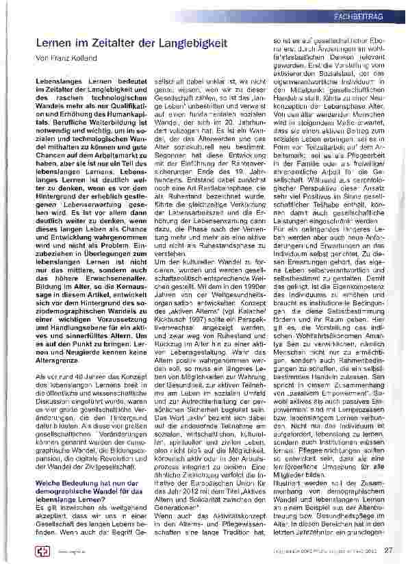 Vorschauseite 1: Lernen im Zeitalter der Langlebigkeit