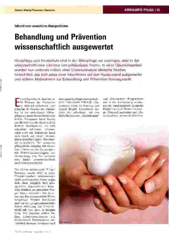 Vorschauseite 1: Behandlung und Prävention wissenschaftlich ausgewertet