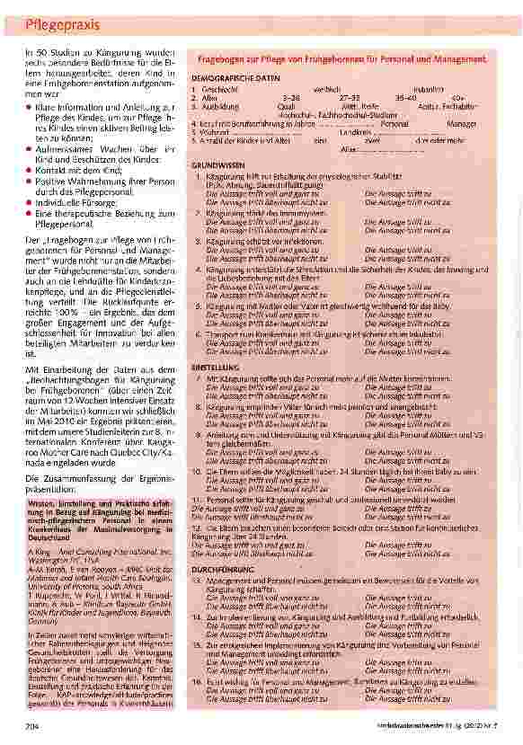 Vorschauseite 2: Känguruing-Pflege im Klinikum Bayreuth