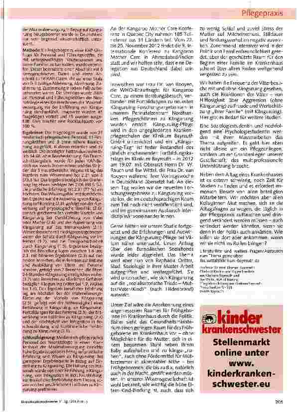 Vorschauseite 3: Känguruing-Pflege im Klinikum Bayreuth