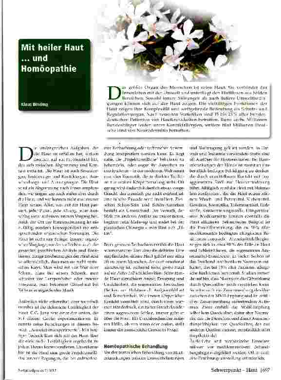 Vorschauseite 1: Mit heiler Haut. .. und Homöopathie