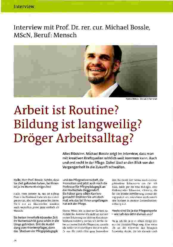 Vorschauseite 1: Arbeit ist Routine? Bildung ist langweilig? Dröger Arbeitsalltag?