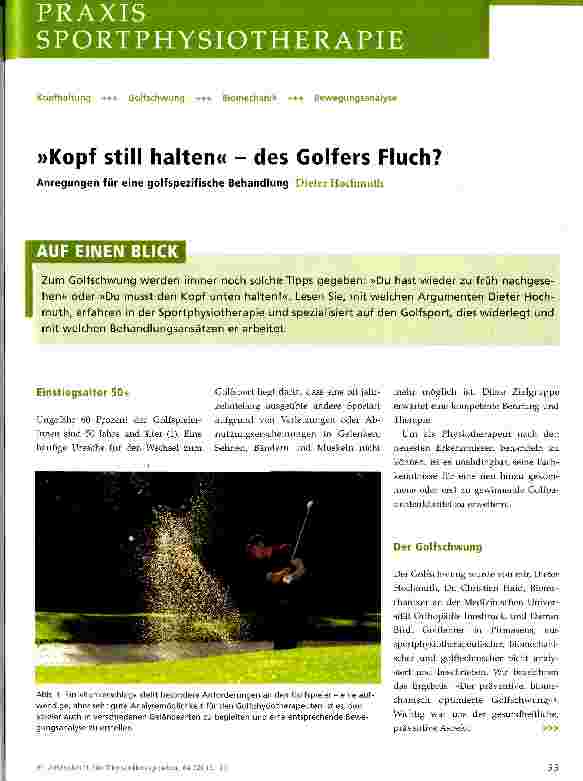 Vorschauseite 1: »Kopf still halten« - des Golfers Fluch?
