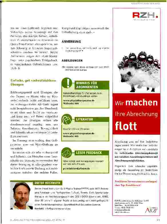 Vorschauseite 5: »Kopf still halten« - des Golfers Fluch?