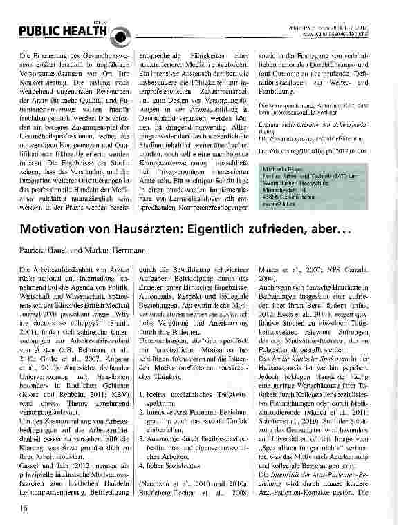 Vorschauseite 1: Motivation von Hausärzten: Eigentlich zufrieden, aber...