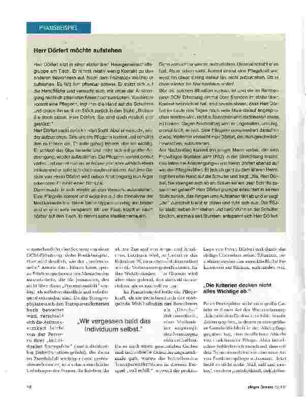 Vorschauseite 3: Hier die Kriterien, da die Pflege