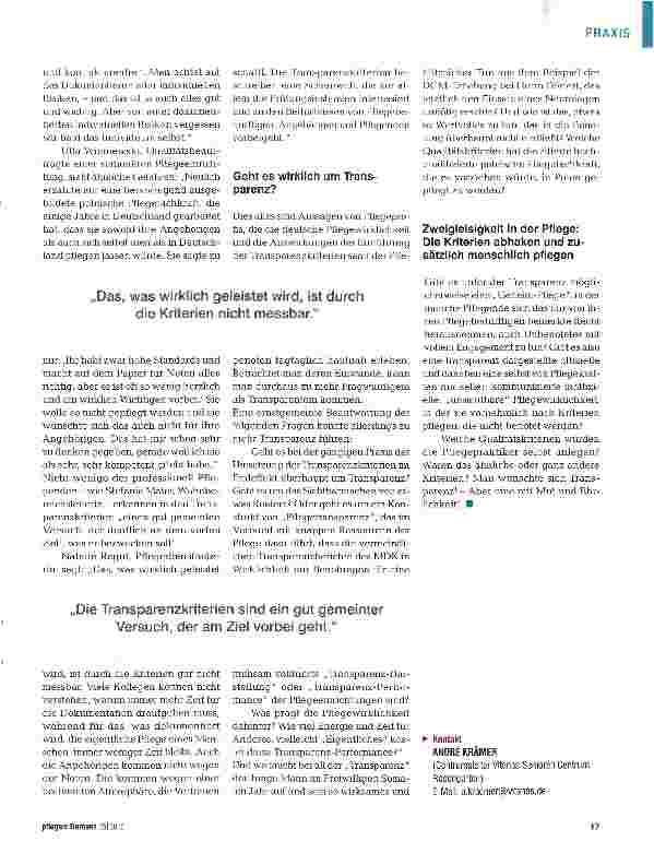 Vorschauseite 4: Hier die Kriterien, da die Pflege
