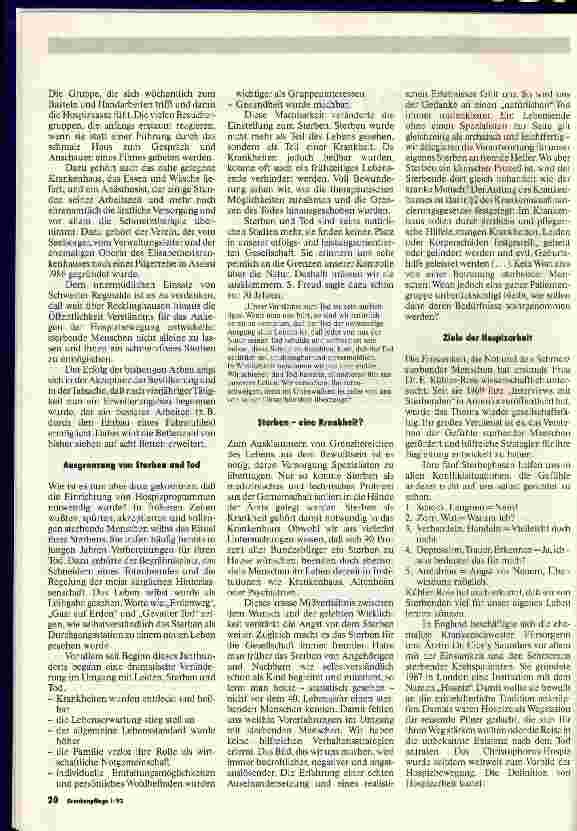 Vorschauseite 2: Sterben - eine Zeit des Lebens