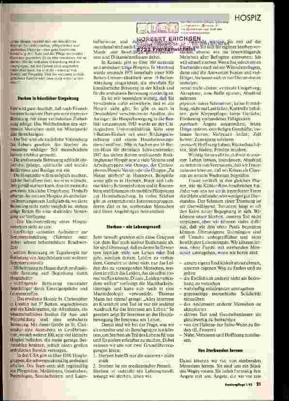Vorschauseite 3: Sterben - eine Zeit des Lebens