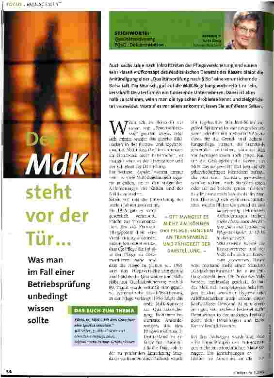 Vorschauseite 1: Der MdK steht vor der Tür ...