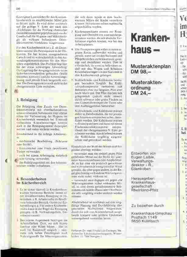 Vorschauseite 3: Besondere Fragen der Desinfektion und Reinigung in Küchen unter besonderer Berücksichtigung der Krankenhausküchen