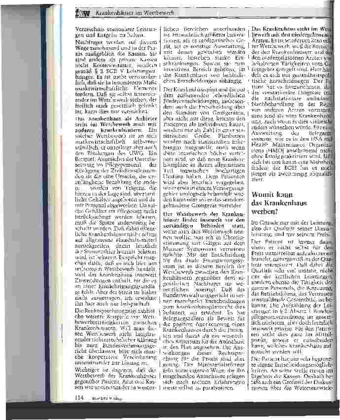 Vorschauseite 2: Krankenhäuser im Wettbewerb