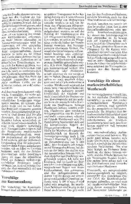 Vorschauseite 3: Krankenhäuser im Wettbewerb