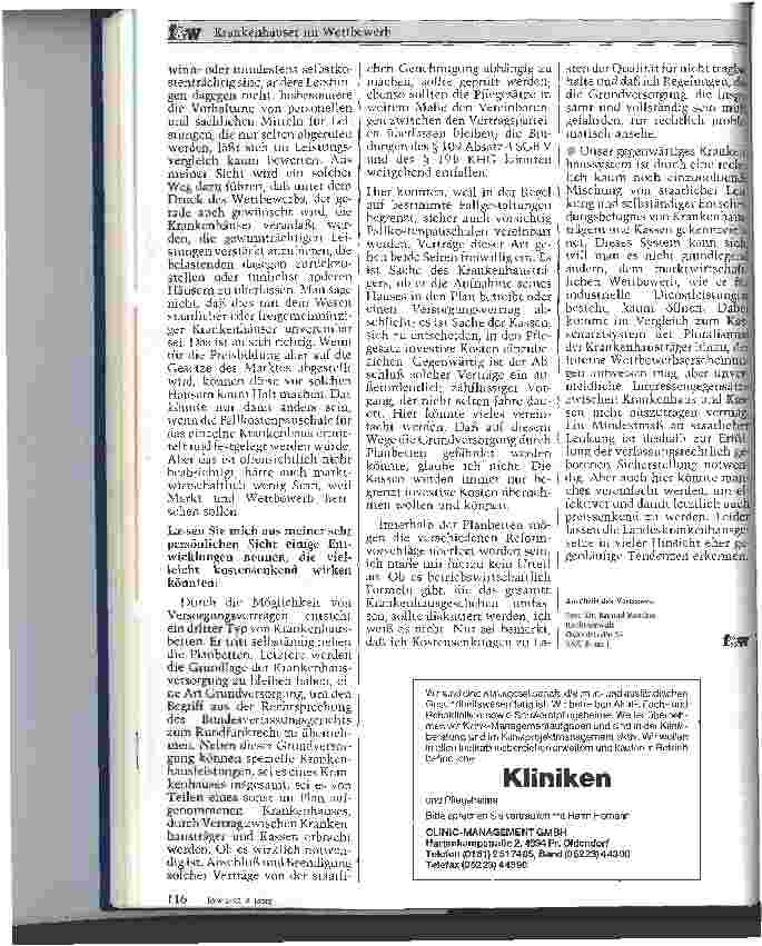 Vorschauseite 4: Krankenhäuser im Wettbewerb