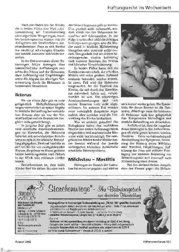 Vorschauseite 3: DOKUMENTATION:LÜCKENHAFT HAFTUNGSRECHT IM WOCHENBETT