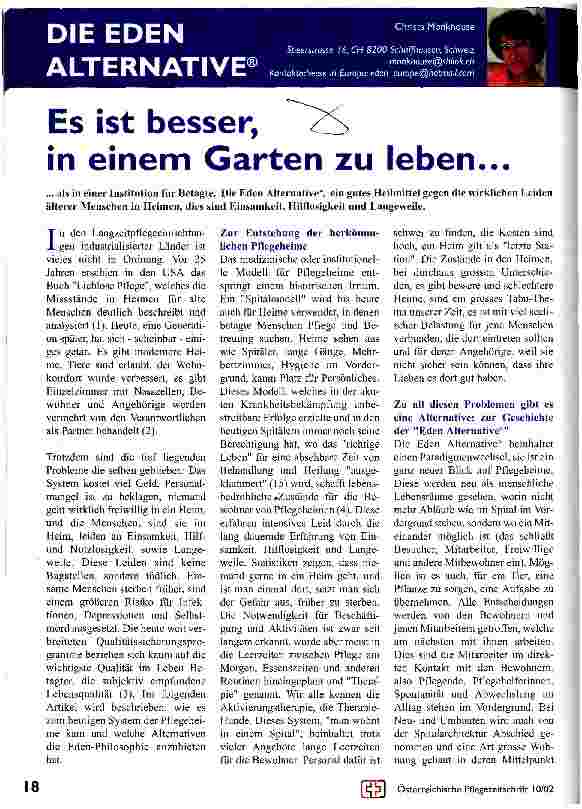 Vorschauseite 1: Es ist besser, in einem Garten zu leben. ..