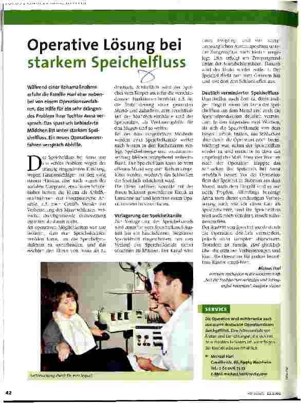 Vorschauseite 1: Operative Lösung bei starkem Speichelfluss