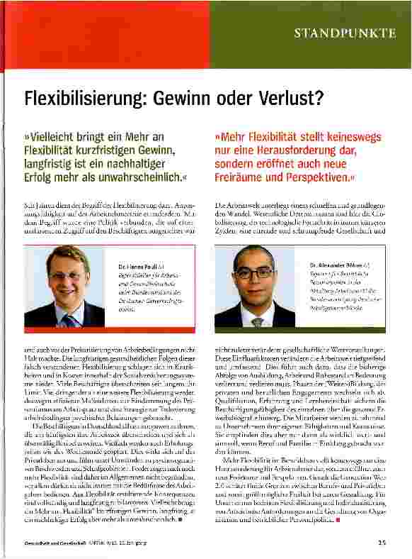 Vorschauseite 1: Flexibilisierung: Gewinn oder Verlust?
