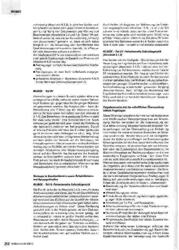 Vorschauseite 3: Die Umsetzung der RiLiBAK aus Sicht der zuständigen Behörde