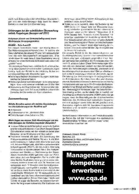 Vorschauseite 4: Die Umsetzung der RiLiBAK aus Sicht der zuständigen Behörde