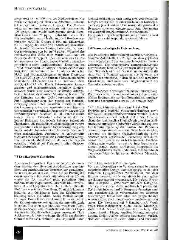 Vorschauseite 4: Frühe postoperative Gedächtnisfunktionen bei kardiochirurgischen Patienten