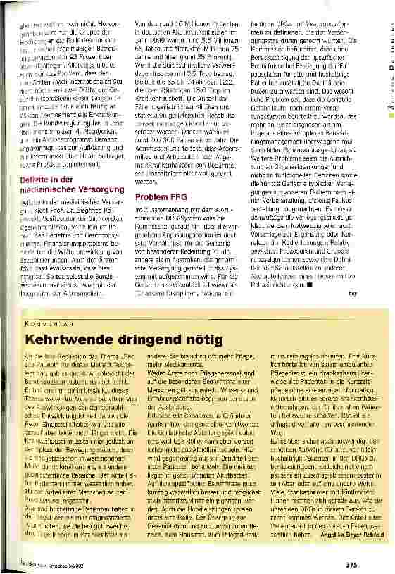 Vorschauseite 2: Die alten Alten kommen Auf die damit einhergehenden Probleme sind wir schlecht vorbereitet