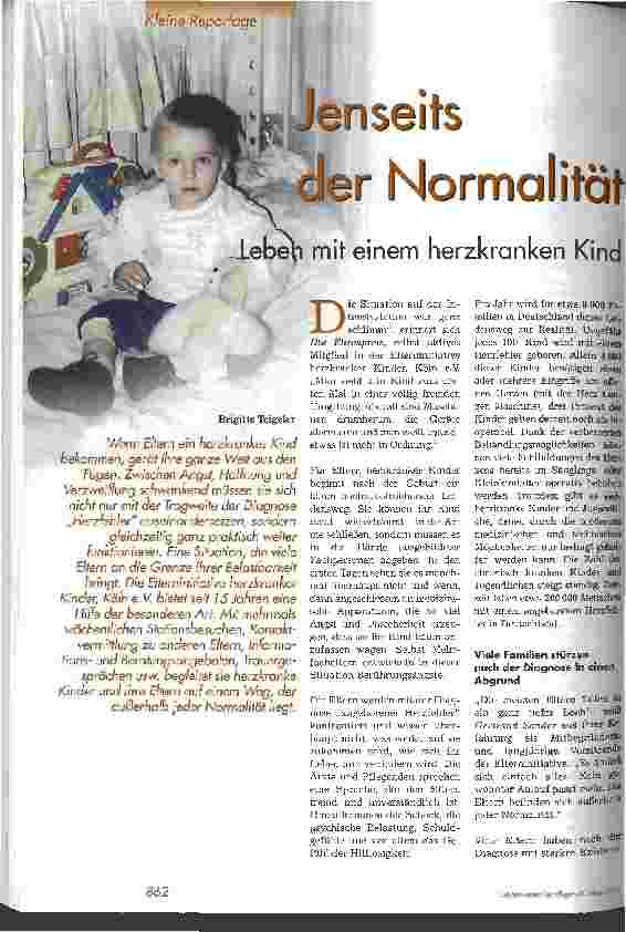 Vorschauseite 1: Jenseits der Normalität Leben mit einem herzkranken Kind