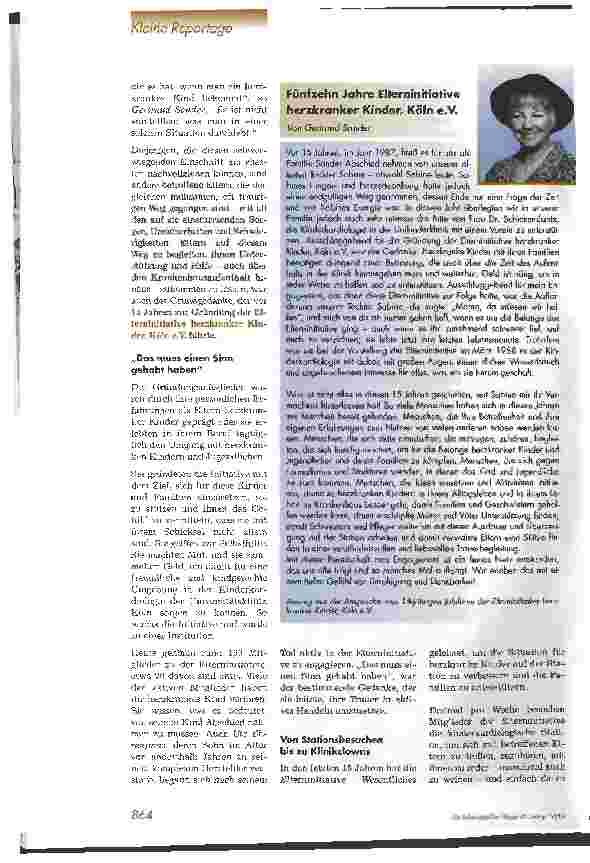Vorschauseite 3: Jenseits der Normalität Leben mit einem herzkranken Kind