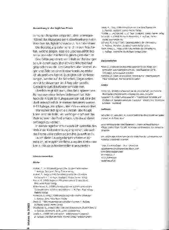 Vorschauseite 6: Hat Lebensqualität mit Akzeptanz der Krebserkrankung zu tun?