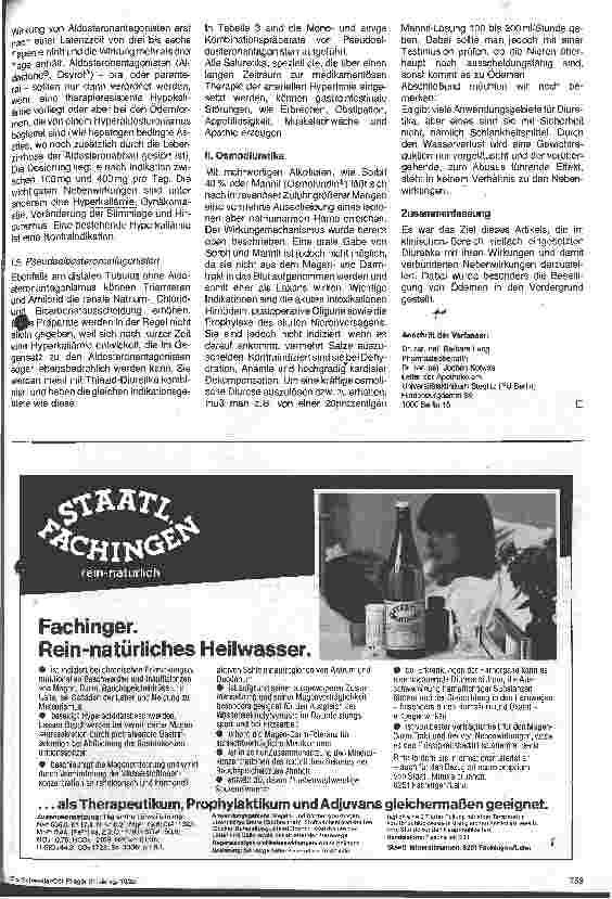 Vorschauseite 5: Diuretika (Saluretika) 8. Folge Arzneimittellehre