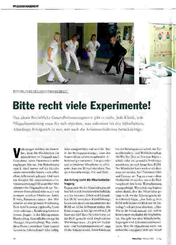 Vorschauseite 1: Bitte recht viele Experimente!