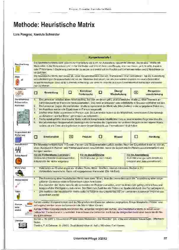 Vorschauseite 1: Methode: Heuristische Matrix