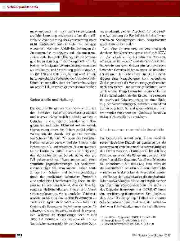 Vorschauseite 5: Hebammen - bedrohen Haftpflichtprämien einen Berufsstand?