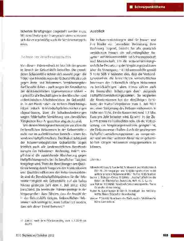 Vorschauseite 6: Hebammen - bedrohen Haftpflichtprämien einen Berufsstand?