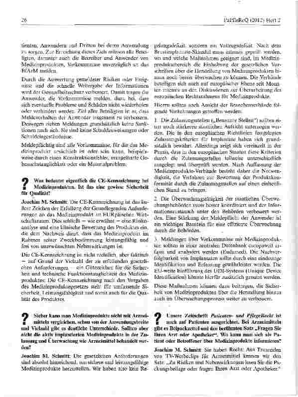 Vorschauseite 2: Sicherheit von Medizinprodukten