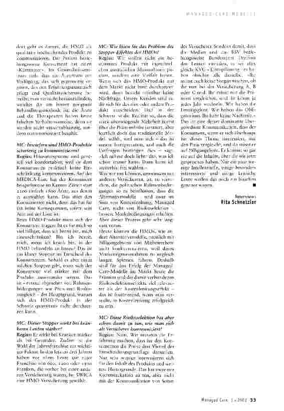 Vorschauseite 3: HMO: für Gesunde oder für Kranke?