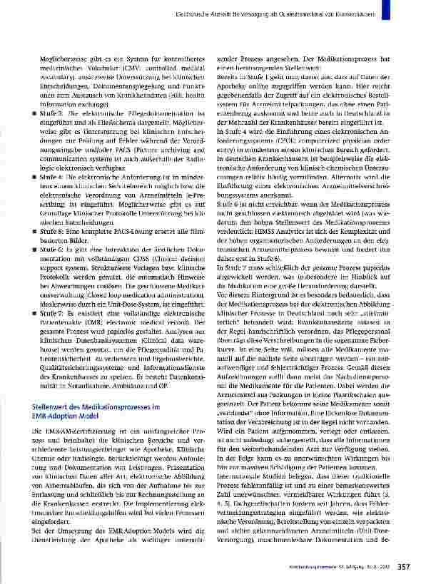 Vorschauseite 2: Elektronische Arzneimittelversorgung als Qualitätsmerkmal von Krankenhäusern