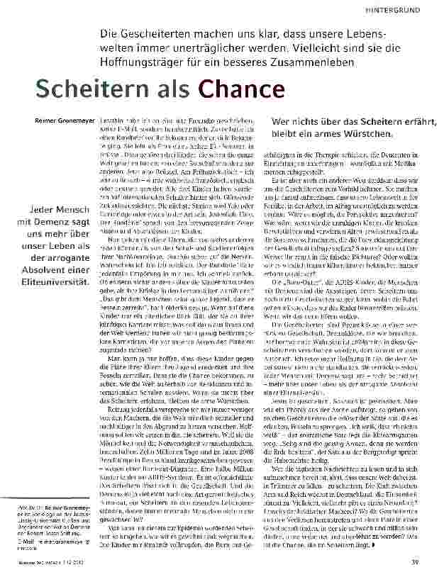Vorschauseite 1: Scheitern als Chance