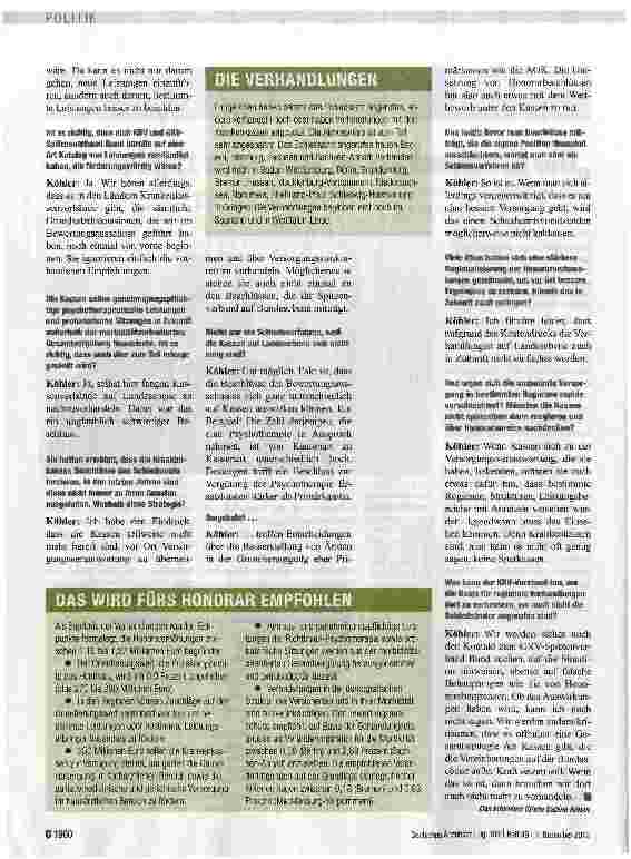 Vorschauseite 2: „Die Krankenkassen sind sehr rigide