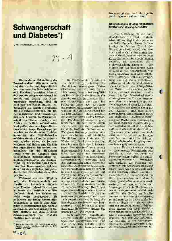 Vorschauseite 1: Schwangerschaft und Diabetes