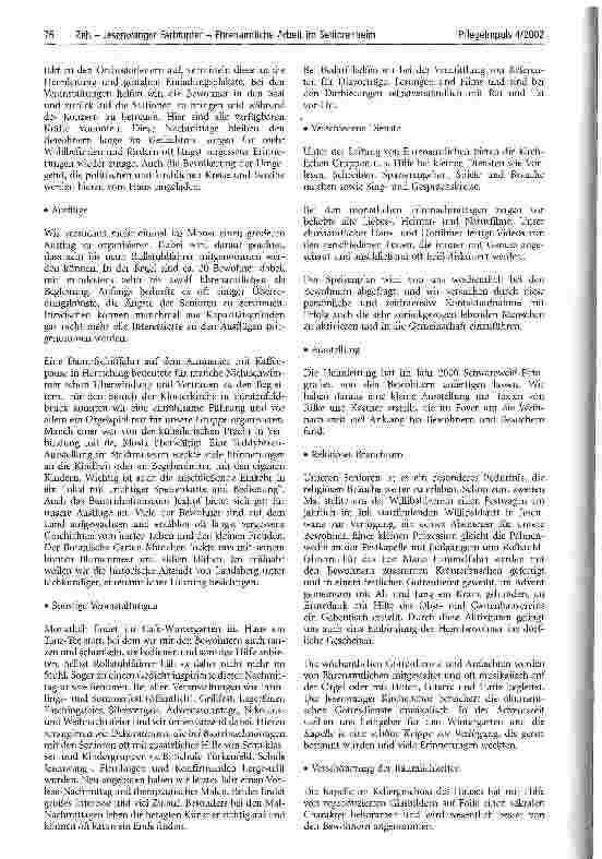 Vorschauseite 2: Jesewanger Farbtupfer - Ehrenamtliche Arbeit im Seniorenheim