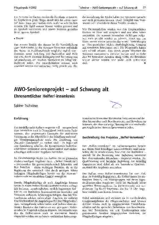 Vorschauseite 3: Jesewanger Farbtupfer - Ehrenamtliche Arbeit im Seniorenheim