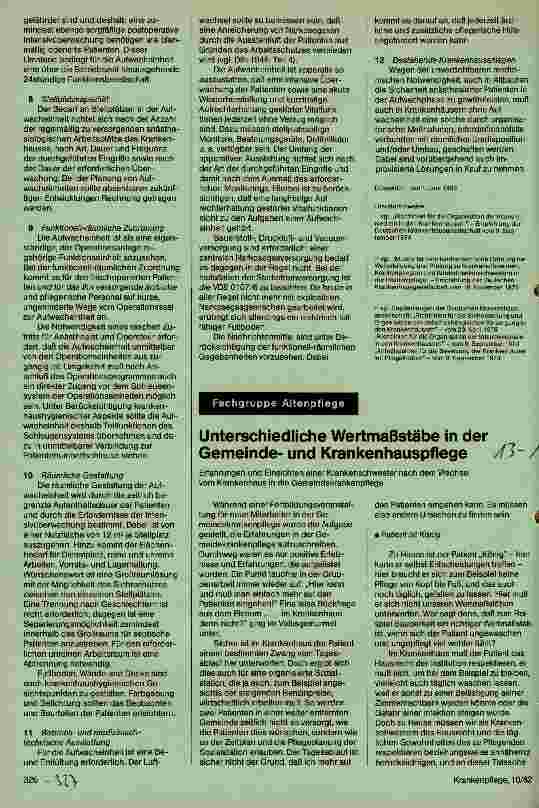 Vorschauseite 1: Unterschiedliche Wertmaßstäbe in der Gemeindeund Krankenhauspflege